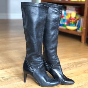 Cole Haan heeled black leather boots